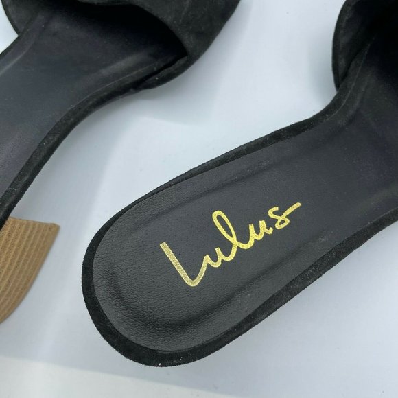 Lulus Black Open Toe Slip On Block Heel Mule 9 - Picture 4 of 8